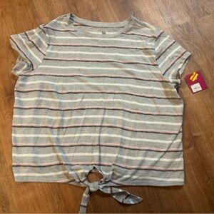 Woman’s tops with tie front striped T … size x large …from kohls…